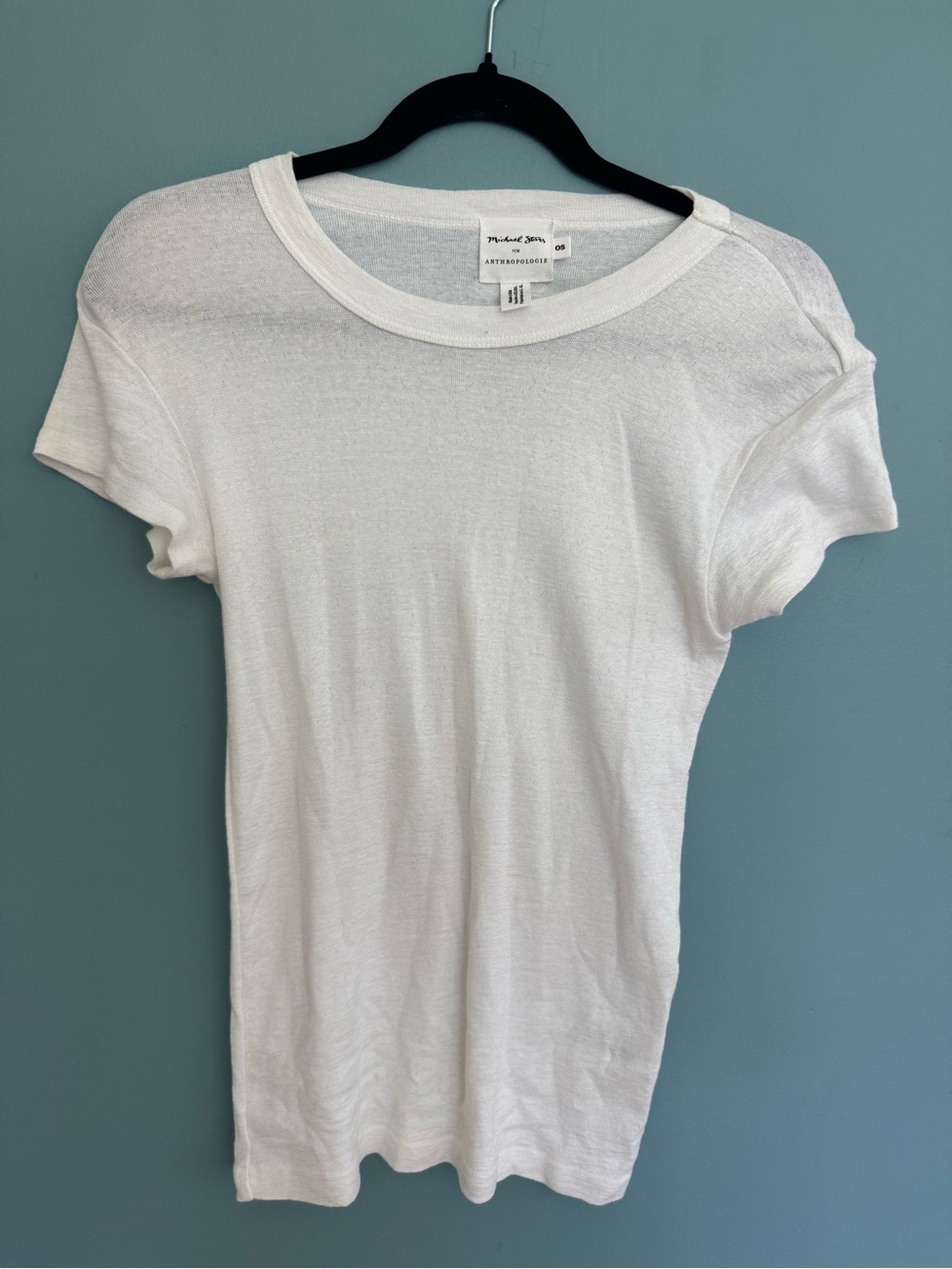 Michael Stars Anthropologie White Short-Sleeve Crewneck Tee